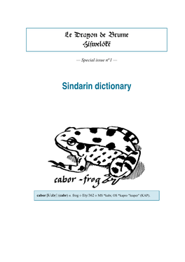 Sindarin Dictionary, Gobeth E-Lam Edhellen1