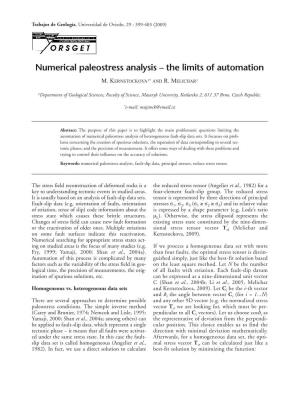 Numerical Paleostress Analysis – the Limits of Automation