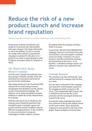 Reduce the Risk of a New Product Launch and Increase Brand Reputation