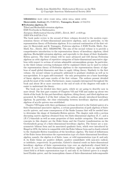 Results from Mathscinet: Mathematical Reviews on the Web Cg Copyright American Mathematical Society 2018 Tilted and Hochschild E