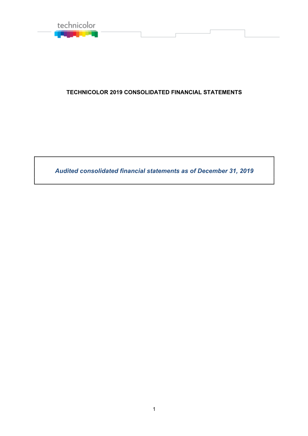 Audited Consolidated Financial Statements As of December 31, 2019