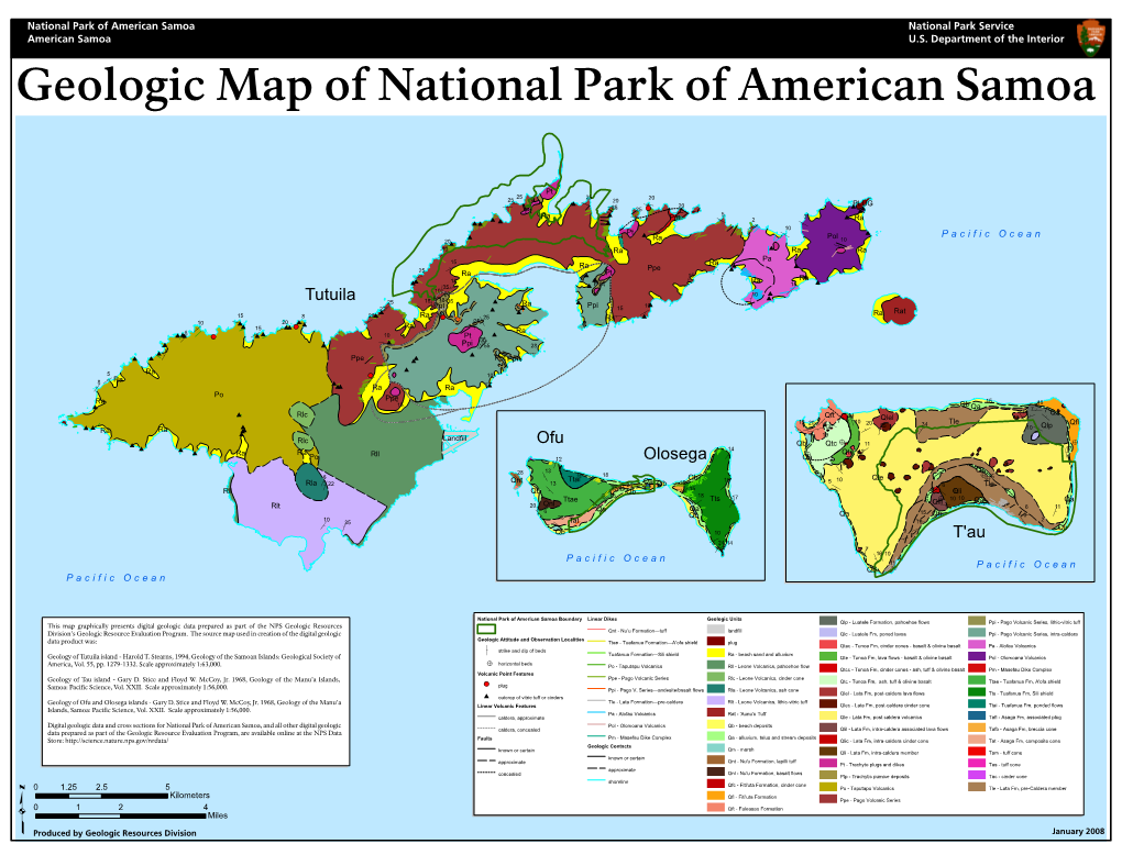 Geologic Map of National Park of American Samoa