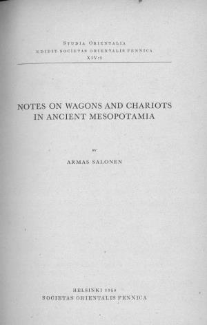 On Wagons and Chariots in Ancient Mesopotamia