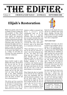 Elijah's Restoration
