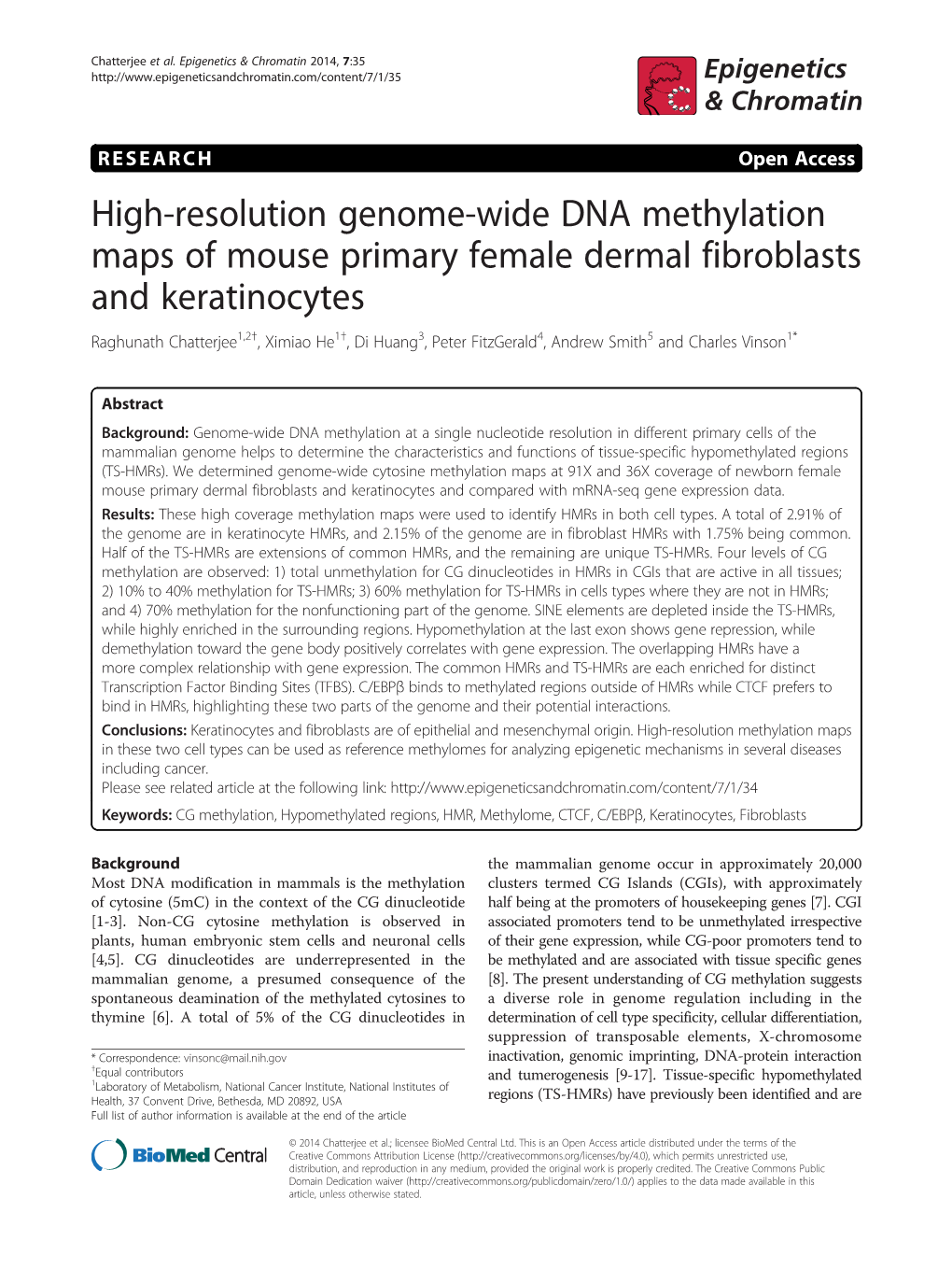 High-Resolution Genome-Wide DNA Methylation Maps of Mouse Primary