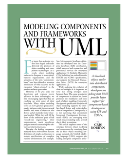 Modeling Components and Frameworks With�UML