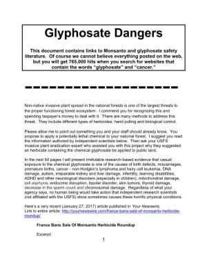 Glyphosate Dangers