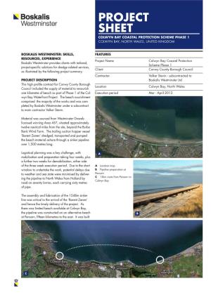 Project Sheet Colwyn Bay Coastal Protection Scheme Phase 1 Colwyn Bay, North Wales, United Kingdom