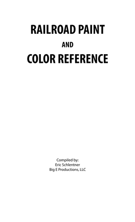 Railroad Paint Color Reference