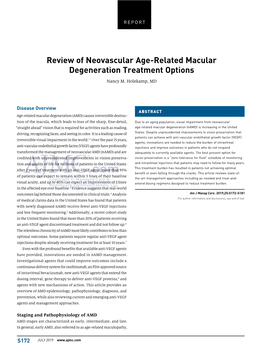 Review of Neovascular Age-Related Macular Degeneration Treatment Options Nancy M