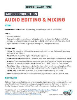 Audio Editing & Mixing