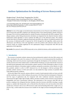 Antlion Optimization for Bending of Arrow Honeycomb