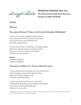 “Praise to the Lord the Almighty (Hallelujah)” Procession | Childr