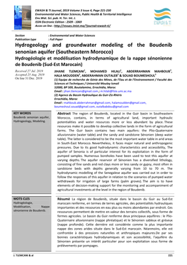 Hydrogeology and Groundwater Modeling of the Boudenib Senonian Aquifer (Southeastern Morocco)