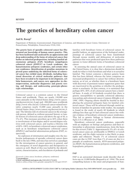 The Genetics of Hereditary Colon Cancer