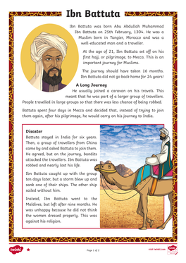 Ibn Battuta Differentiated Reading Comprehension Activity.Pdf