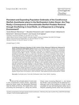 Persistent and Expanding Population Outbreaks of the Corallivorous Starfish Acanthaster Planci in the Northwestern Indian Ocean