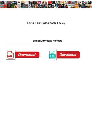 Delta First Class Meal Policy