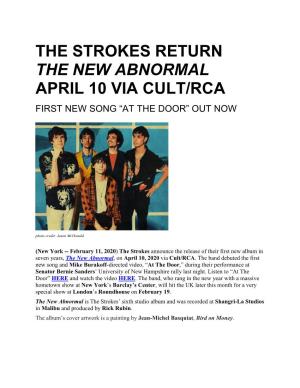 The Strokes Return the New Abnormal April 10 Via Cult/Rca First New Song “At the Door” out Now