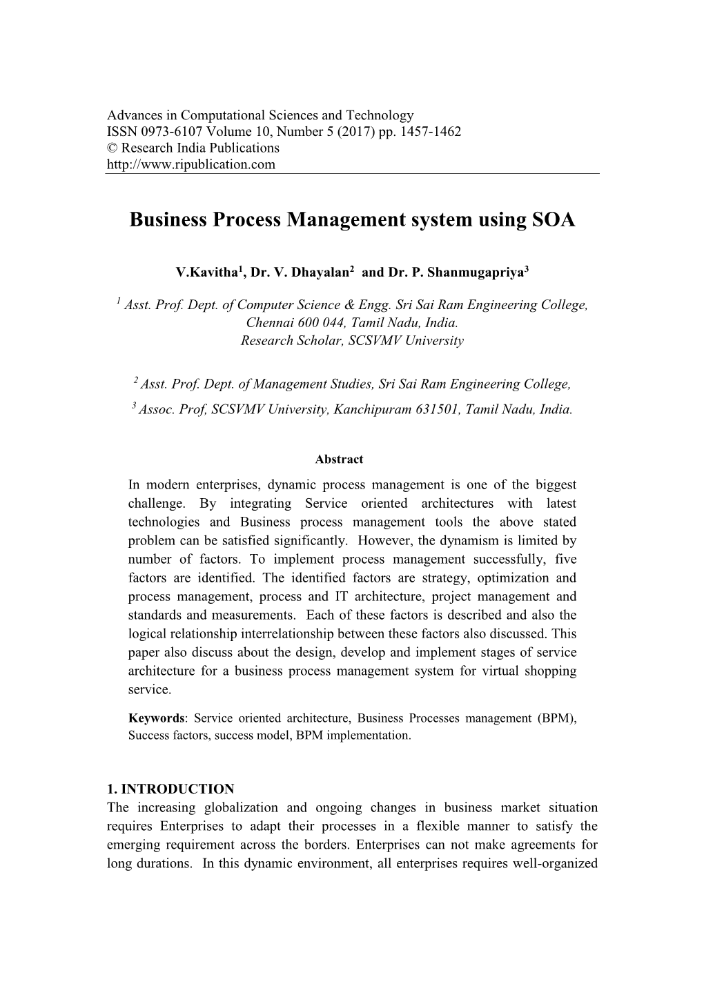 Business Process Management System Using SOA