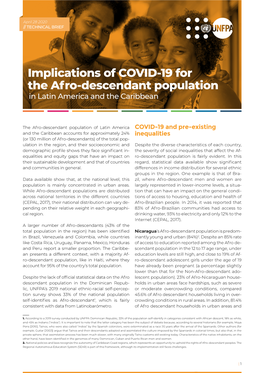 Implications of COVID-19 for the Afro-Descendant Population in Latin America and the Caribbean