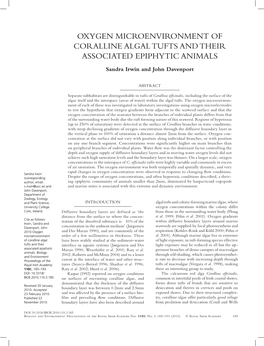 Oxygen Microenvironment of Coralline Algal Tufts and Their Associated Epiphytic Animals