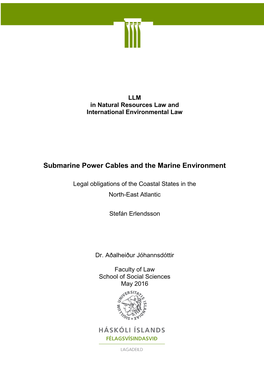 Submarine Power Cables and the Marine Environment