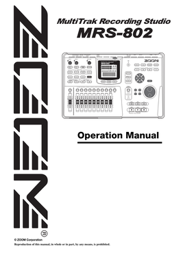 MRS-802 Operation Manual