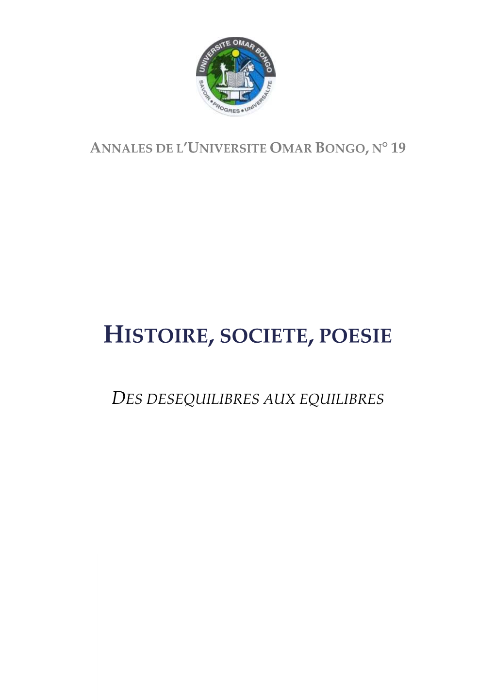 Histoire, Societe, Poesie