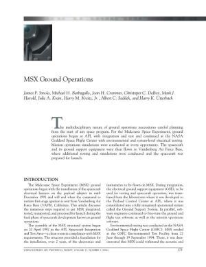 Msx Ground Operations