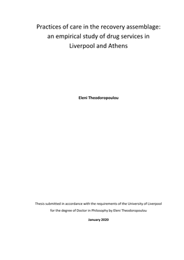 Practices of Care in the Recovery Assemblage: an Empirical Study of Drug Services in Liverpool and Athens