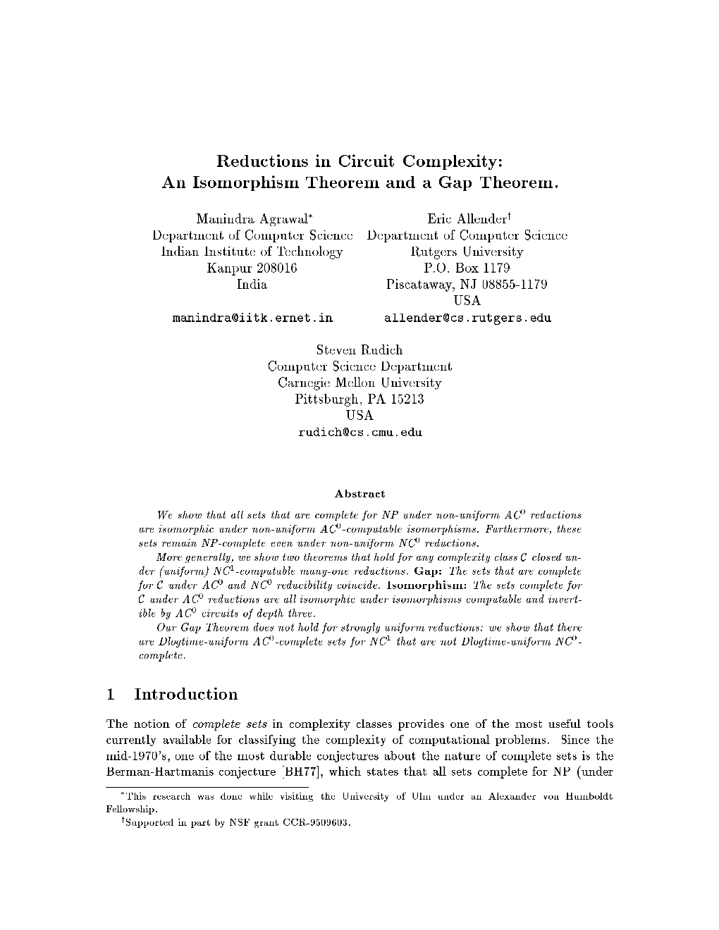 An Isomorphism Theorem and a Gap Theorem