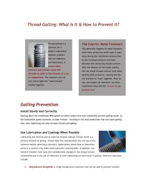 Thread Galling: What Is It & How to Prevent It?