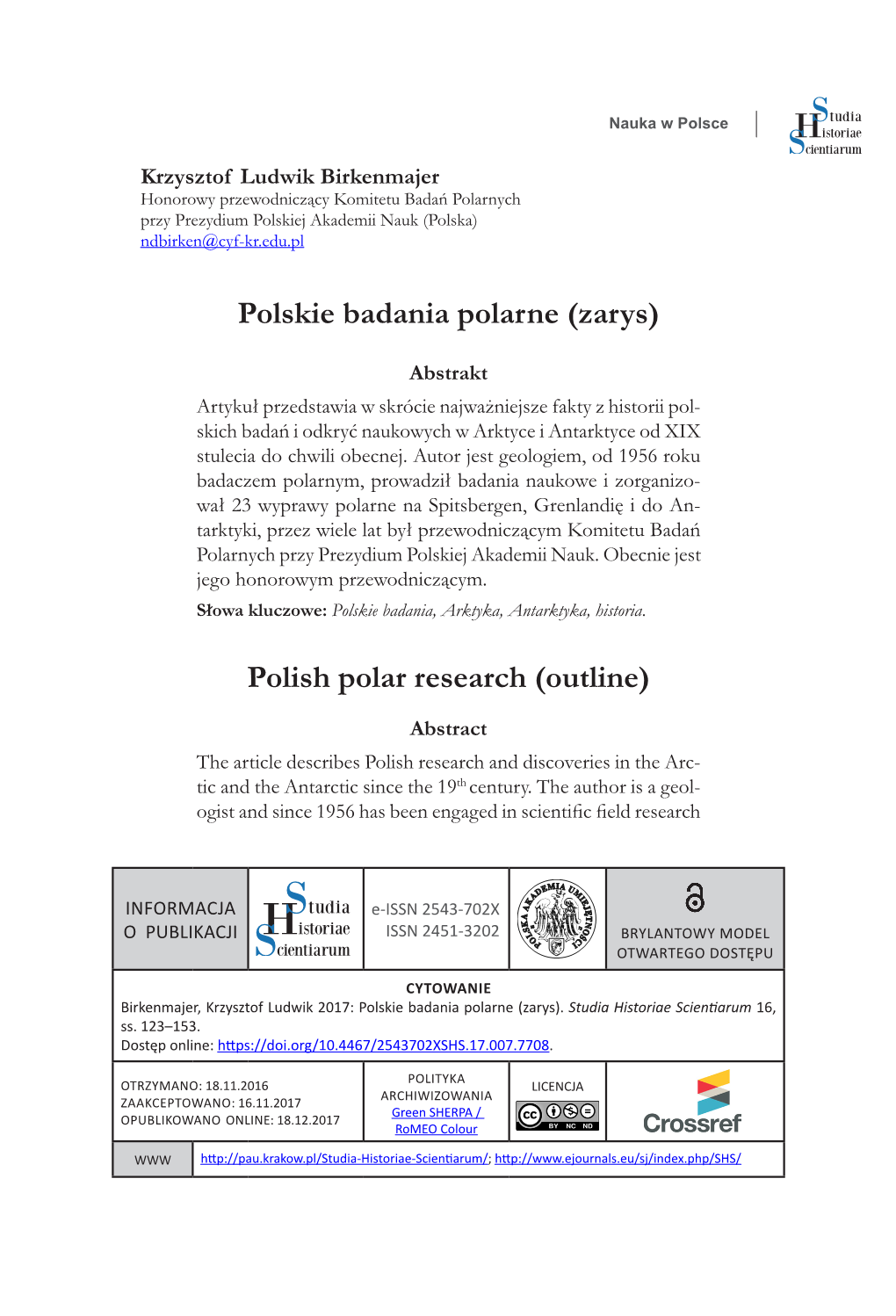 Polskie Badania Polarne (Zarys)