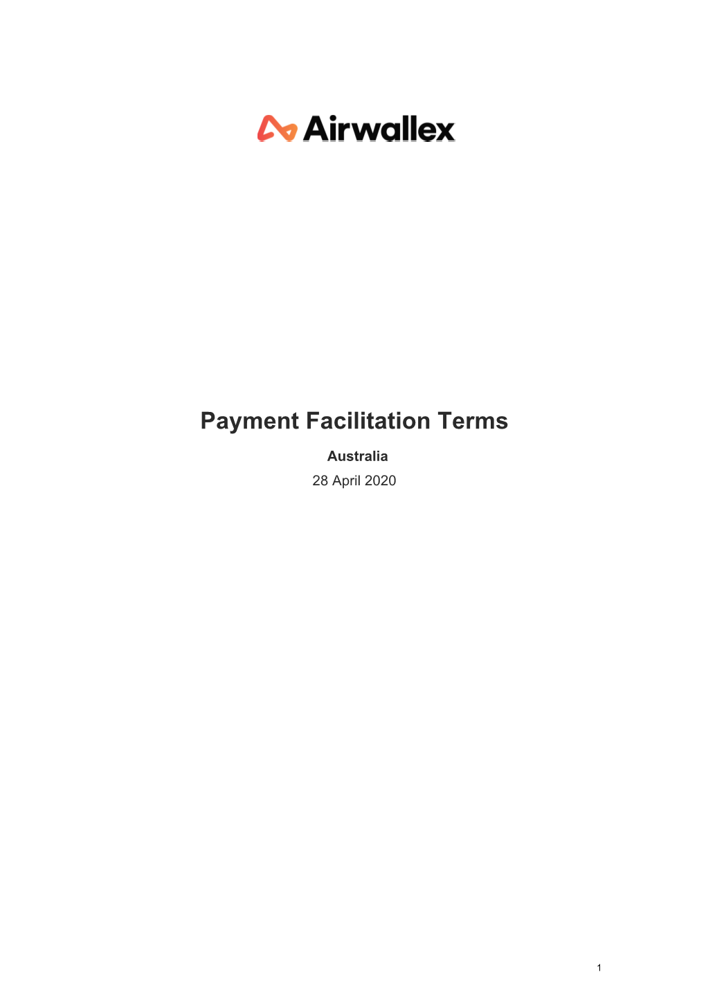 Payment Facilitation Terms Australia 28 April 2020