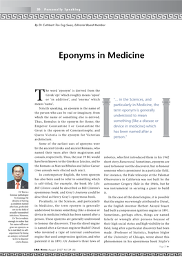 Eponyms in Medicine