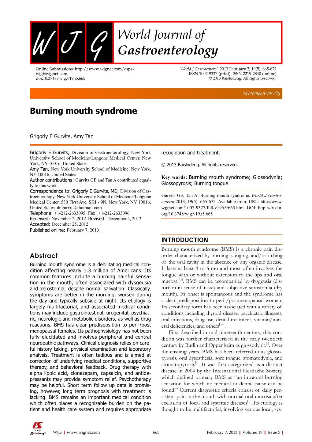 Burning Mouth Syndrome