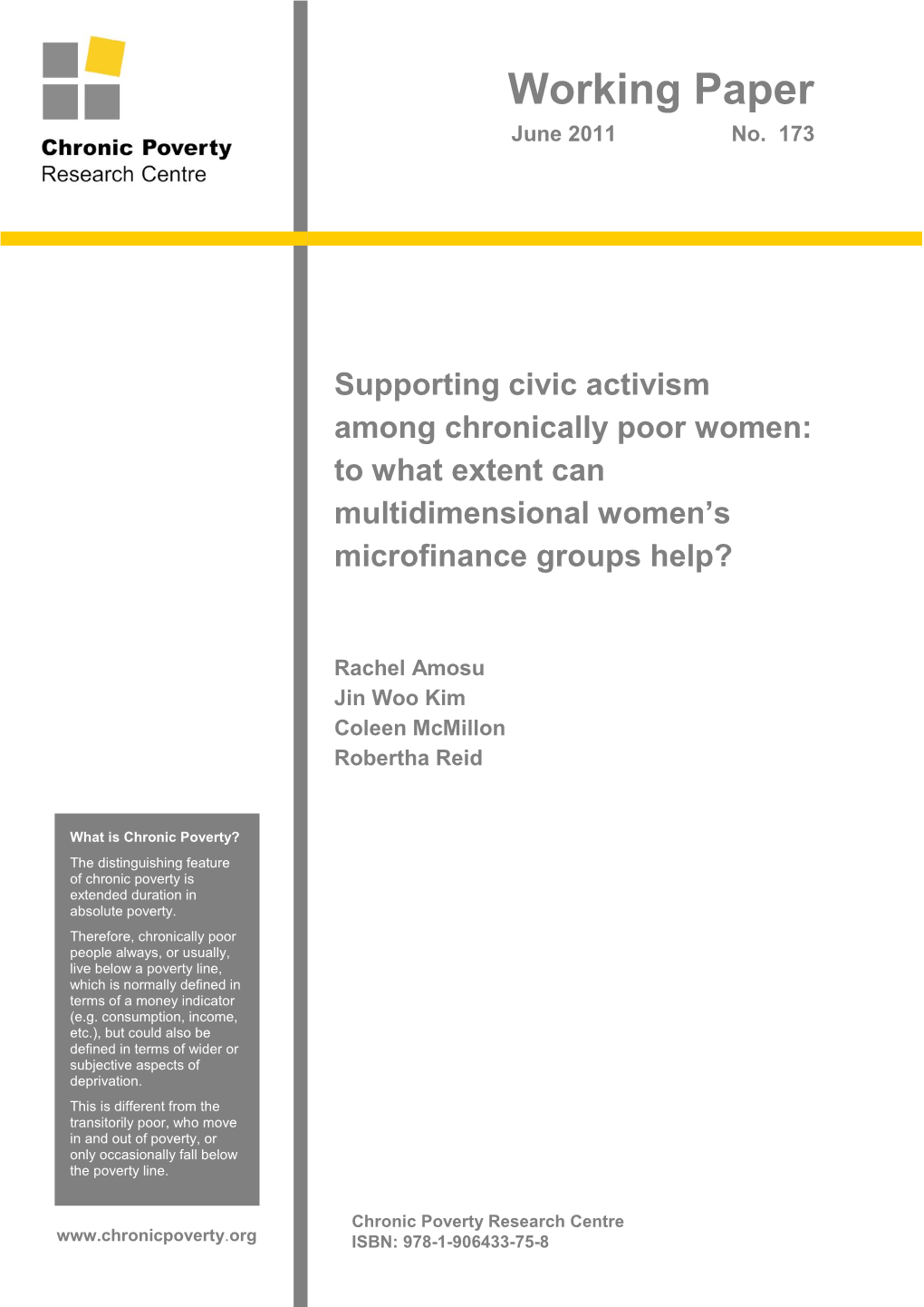 Supporting Civic Activism Among Chronically Poor Women: to What Extent Can Multidimensional Women’S Microfinance Groups Help?