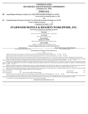 Starwood Hotels & Resorts Worldwide, Inc