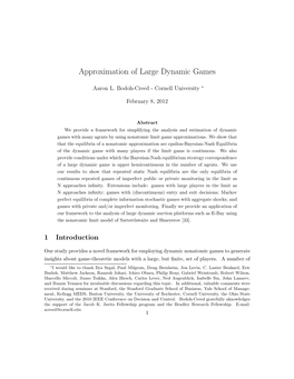 Approximation of Large Dynamic Games