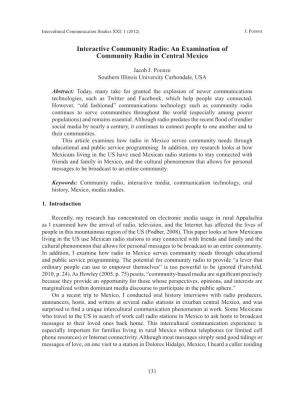 An Examination of Community Radio in Central Mexico