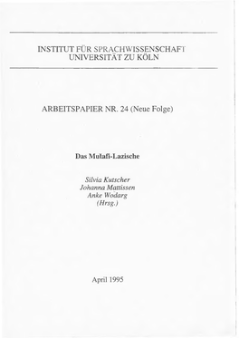 Das Mulafi-Lazische Silvia Kutscher Johanna Mattissen Anke Wodarg