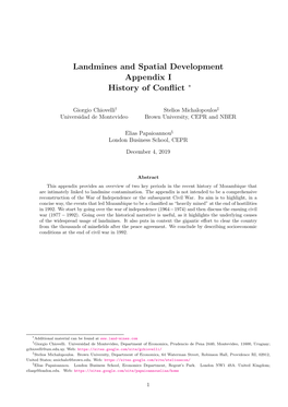 Landmines and Spatial Development Appendix I History of Conflict