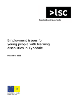 Employment Issues for Young People with Learning Disabilities in Tynedale