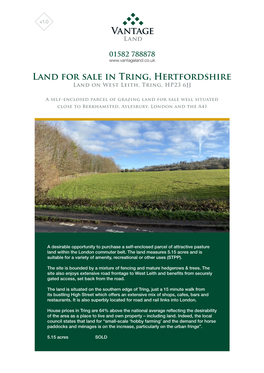 Land for Sale in Tring, Hertfordshire Land on West Leith, Tring, HP23 6JJ