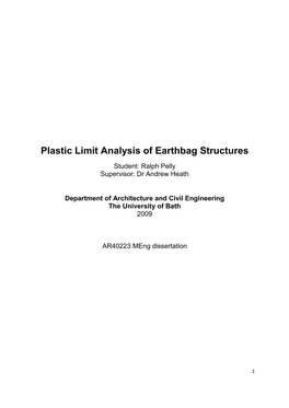 Plastic Limit Analysis of Earthbag Structures