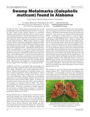 "Swamp Metalmarks (Calephelis Muticum) Found in Alabama." News Of