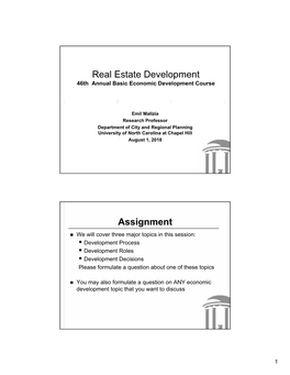 Real Estate Development Assignment