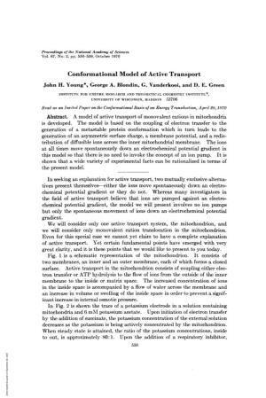 Conformational Model of Active Transport John H