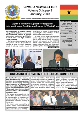 CPMRD NEWSLETTER Volume 3, Issue 1 January, 2009